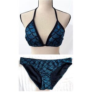 Living Dead Clothing Bikini Set - Teal Mermaid Scale